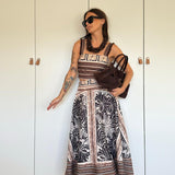 CONJUNTO ESTAMPADO CASTANHO