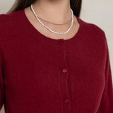 CARDIGAN 100% CASHMERE BORDEAUX