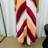 VESTIDO RISCAS TONS QUENTES