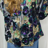 KIMONO VELUDO COM LANTEJOULAS