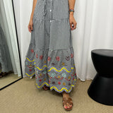 VESTIDO VICHY COM BORDADOS