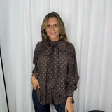 CAMISA CASTANHA LAÇADA