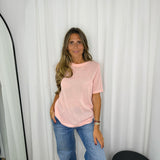 T-SHIRT MALHA FRIA ROSA CLARO