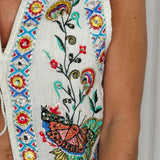 COLETE BRANCO COM BORDADOS E MISSANGAS
