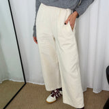 CALÇAS BAGGY BOMBAZINE CRU