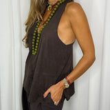 TOP SUEDE CASTANHO
