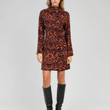 BF - VESTIDO MANCHADO TELHA E PRETO