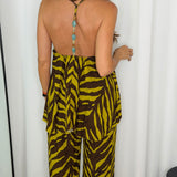 CONJUNTO TOP E CALÇAS ZEBRA VERDE