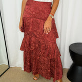 SAIA FOLHOS JACQUARD TELHA