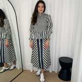 SAIA RISCAS AZUL E CRU