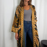 KIMONO VERDE ESTAMPADO MOSTARDA