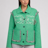 CASACO MALHA BANDANAS VERDE