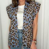 COLETE ANIMAL PRINT AZUL
