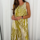 VESTIDO MALHA SEDA ZEBRA VERDE LIMA