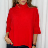 CAMISOLA MALHA MEIA GOLA VERMELHA