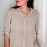 CAMISA LINHO BEGE