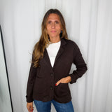BLAZER MALHA CASTANHO