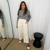 CALÇAS BAGGY BOMBAZINE CRU