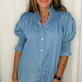 CAMISA GOLA FAVOS AZUL JEANS CLARO