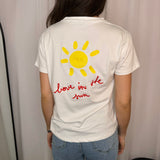 T-SHIRT BRANCA SOL BORDADO