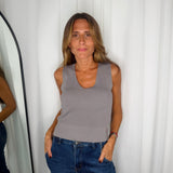 TOP MALHA CINZA
