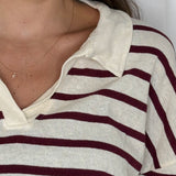CAMISOLA POLO RISCAS BORDEAUX