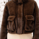 CASACO CURTO PELO CASTANHO