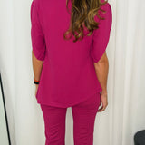 CONJUNTO TÚNICA E CALÇAS FUCSIA
