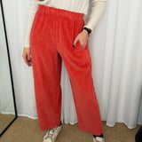 CALÇAS BAGGY BOMBAZINE CORAL