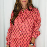 CAMISA ROSA ESTAMPADA