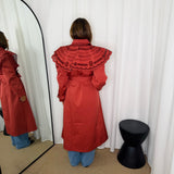 TRENCH COAT TELHA COM GOLA BORDADA