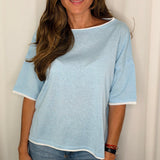 T-SHIRT MALHA ALGODÃO AZUL