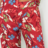 CONJUNTO TOP E CALÇAS BORDEAUX COM FLORES