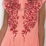 VESTIDO COM BORDADO BORDEAUX