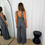 CONJUNTO TOP E CALÇAS LINHO CINZA