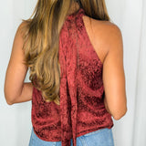 TOP HALTER JACQUARD TELHA