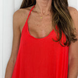 VESTIDO CORAL PEDRAS