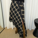 SAIA PRETA LOSANGOS COM RENDA