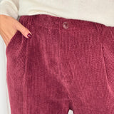 CALÇAS BOMBAZINE BORDEAUX