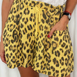 CALÇÕES LINHO AMARELO ANIMAL PRINT