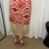 VESTIDO ESTAMPADO FRANJAS