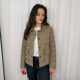 CASACO FAZENDA TELHA E BEGE