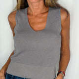 TOP MALHA CINZA