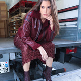 BLUSÃO BIKER CARDADO BORDEAUX