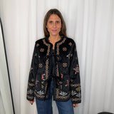 KIMONO VELUDO PRETO COM BORDADOS