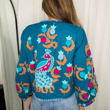 BOLERO AZUL BORDADOS