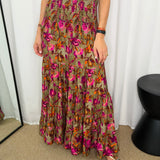 VESTIDO CAQUI FLORES