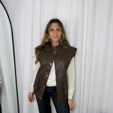 COLETE BIKER CASTANHO