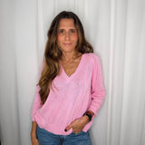 CAMISOLA MALHA ALGODÃO ROSA