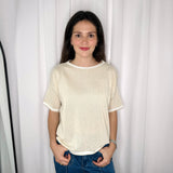 T-SHIRT MALHA ALGODÃO BEGE